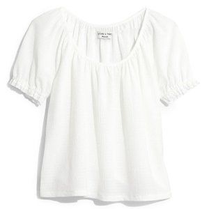 Madewell Peasant Texture & Thread White Top - sz L